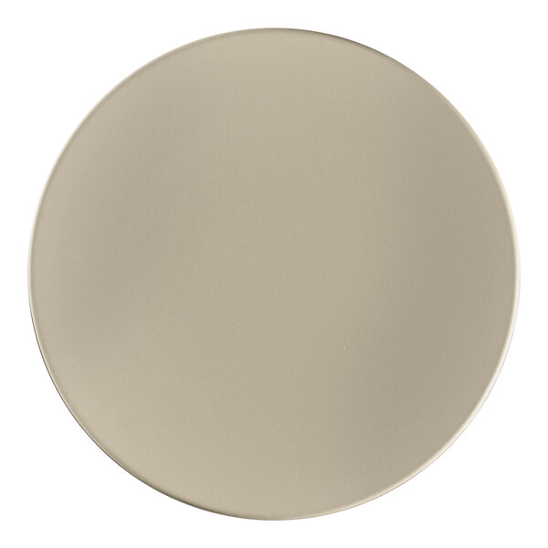 A round gray RAK Porcelain flat plate.