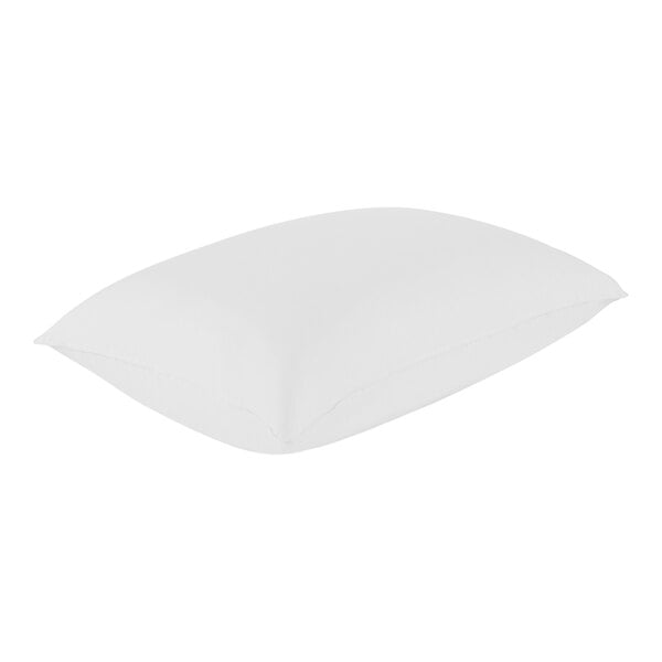 A white rectangular FeatherBest by Pacific Coast Feather pillow with a white surface.