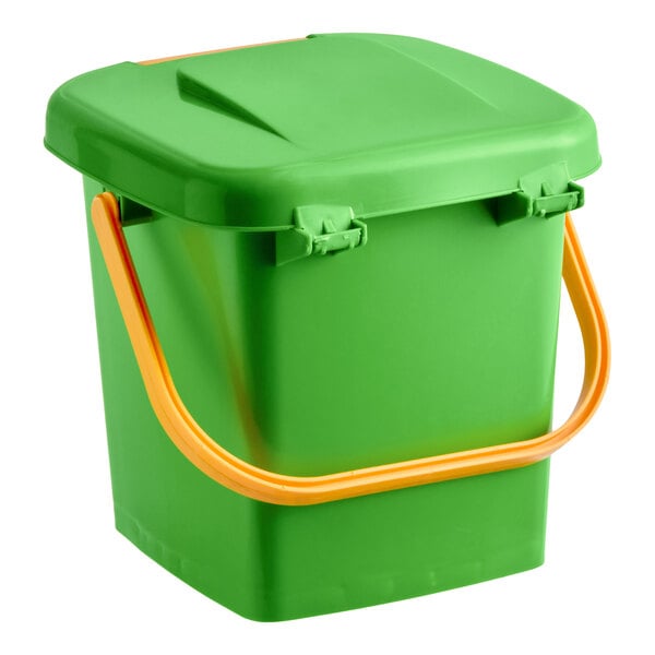 Lavex 2 Gallon Green Polyethylene Kitchen Compost Bin