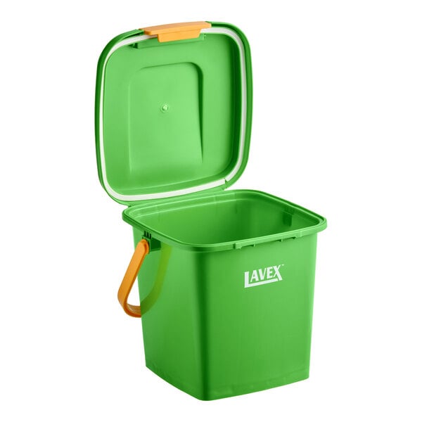 Lavex 2 Gallon Green Polyethylene Kitchen Compost Bin