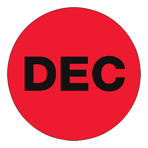 A red circle with black text reading "Dec"