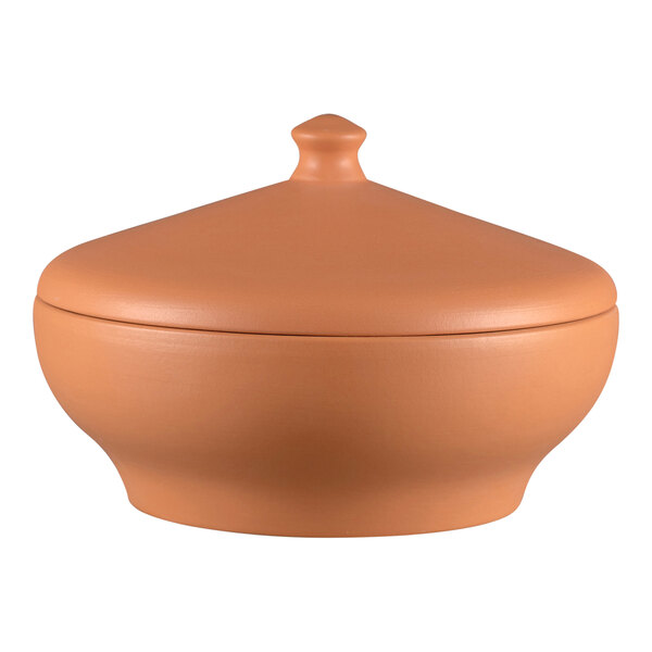 A RAK Porcelain Terra Cotta soup tureen with lid.