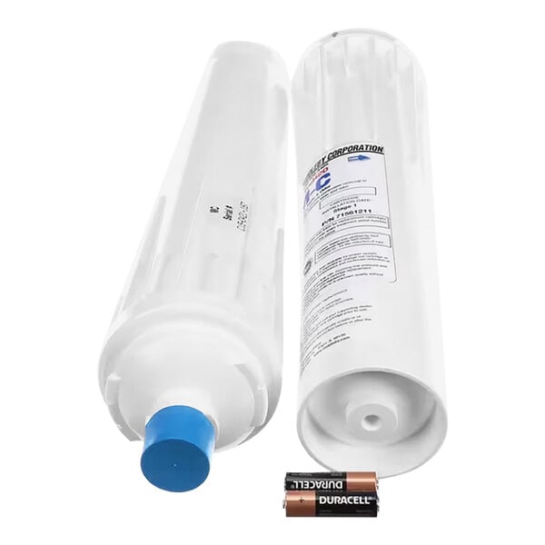 A white Middleby Corporation water filter cartridge kit with blue and black labels.