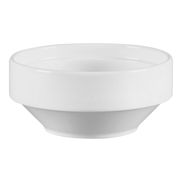 A case of 12 white RAK Porcelain bowls with a white background.