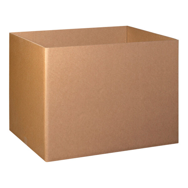 A brown Lavex triple-walled cardboard box with a lid.