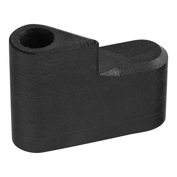 A black plastic Blade Guard Locking Knob with a hole.