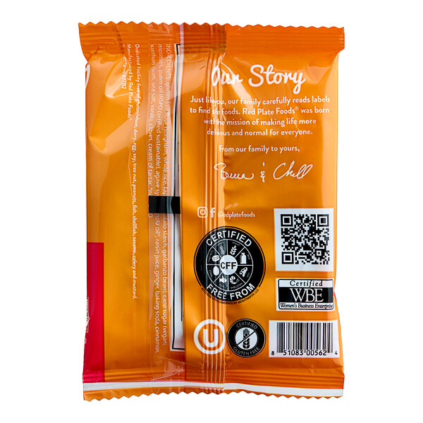 A package of Red Plate Foods Individually Wrapped Vegan Ginger Cookies.