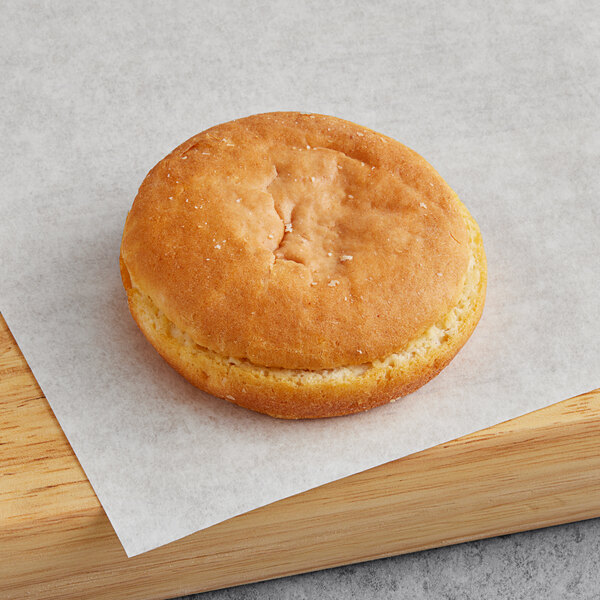 A Katz Gluten-Free burger bun on a white background.