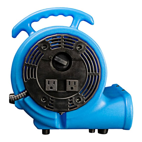 A blue plastic Danby air blower with a black handle.