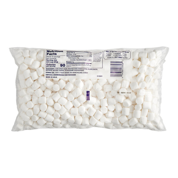 A close up of a case of Campfire Mini White Marshmallows.