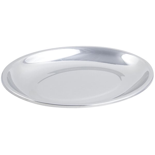 A stainless steel Bon Chef coupe platter.