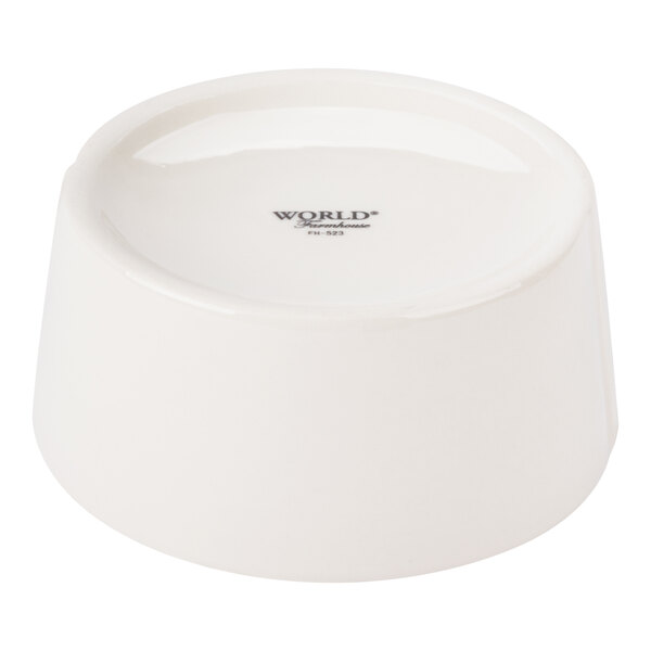 Libbey Farmhouse 15 oz. Round Cream Porcelain Oatmeal Bowl - Sample