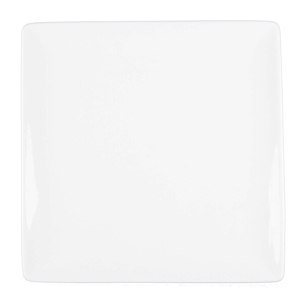 A white square porcelain plate.