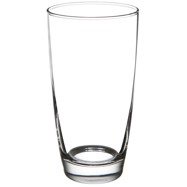 A close-up of a clear Libbey Embassy cooler glass.