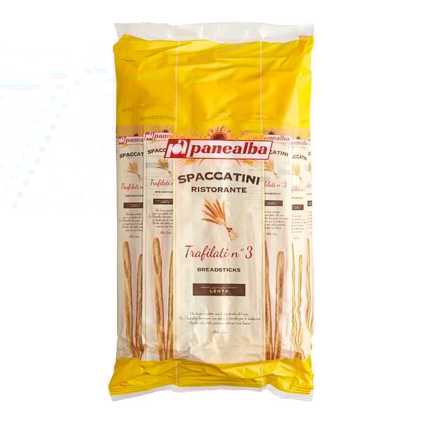 A group of Panealba Thin Grissini breadstick bags.