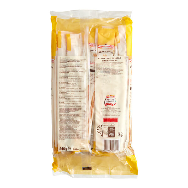 A white package of Panealba Thin Grissini breadsticks.