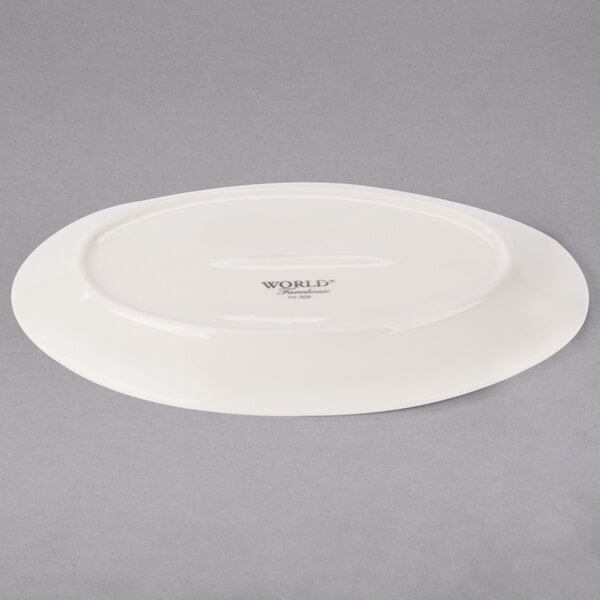 A white oval Libbey Farmhouse porcelain platter.