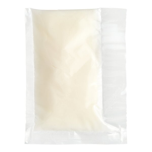 A white plastic bag with a white substance inside.