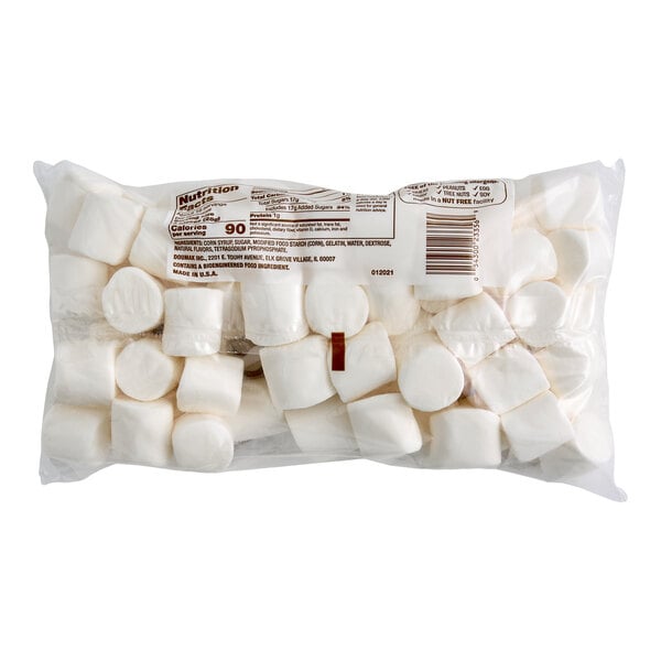 A bag of large white marshmallows.