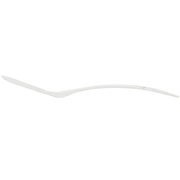 A white spatula with a bamboo design on the handle.