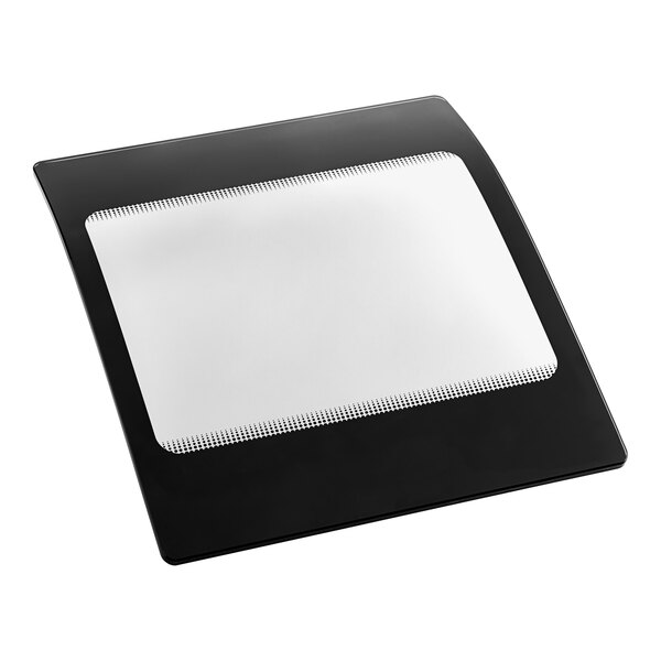 A black and white square lid for a Galaxy vacuum packaging machine.