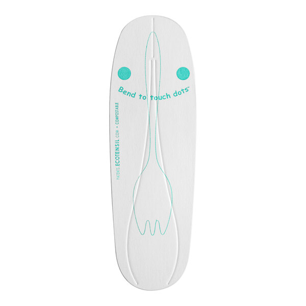 A white EcoTensil card with blue AquaDots on it.