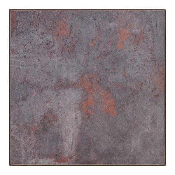 BFM Seating Relic 8" x 8" Rustic Copper Square 1" Thick Melamine Table Top with Matching Edge - Sample