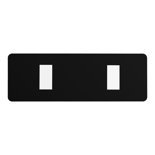 A black rectangular sign with white text reading "No Pets, Shoes and Shirt Required" on a white background.