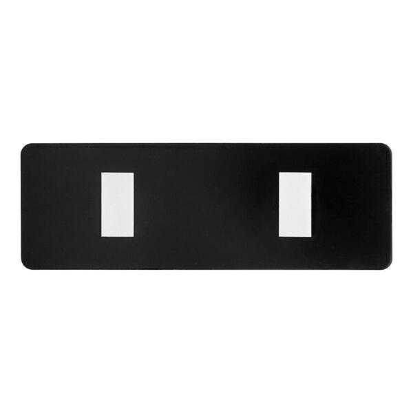 A black rectangular sign with white rectangles reading "No Fumar" and "No Smoking"