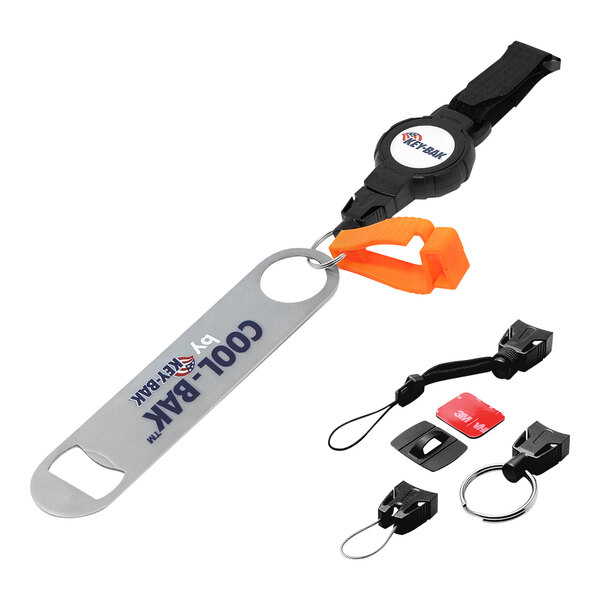 KEY-BAK COOL-BAK Cooler Tether Deluxe Kit with Hook and Loop Strap and 36" Dupont™ Kevlar® Retractable Cord 0KR9-3214