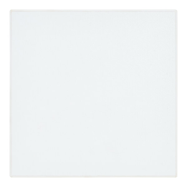 A white square laminate table top sample.