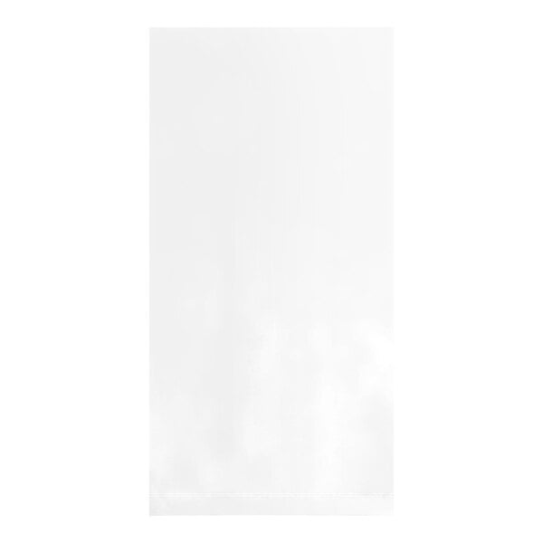 A clear rectangular poly bag on a white background.