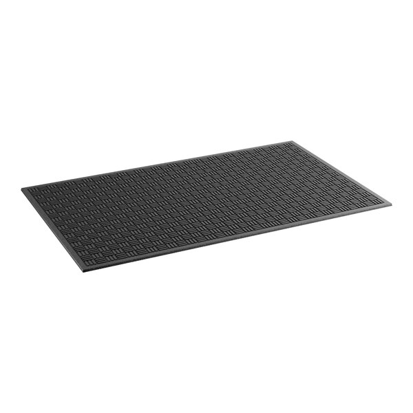 A black rectangular Lavex entrance mat with a pattern.
