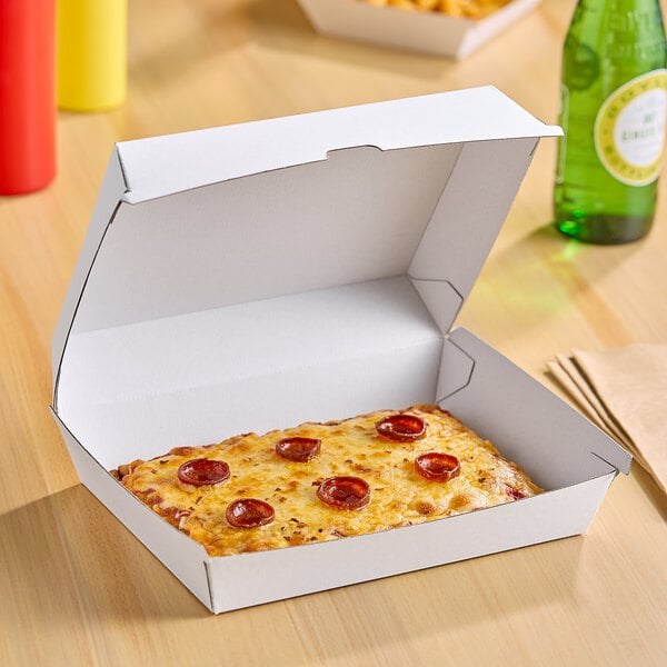 Choice 8" x 6" x 3" White Corrugated Clamshell Container - 200/Case