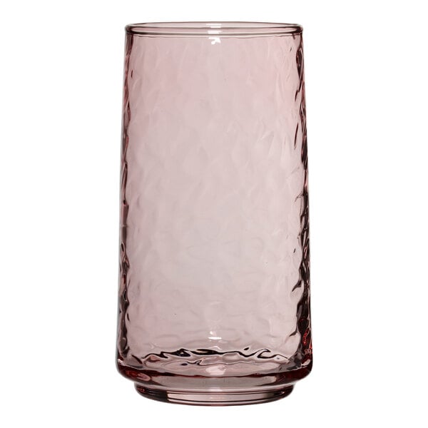 An Anchor Hocking rosewater pink glass with a wavy design.