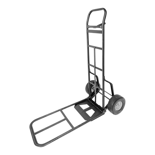 A black Harper hand truck with wheels.