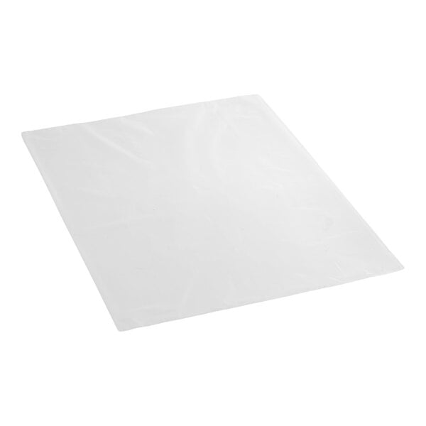 A frosted clear unprinted standard-duty plastic catering tray bag.