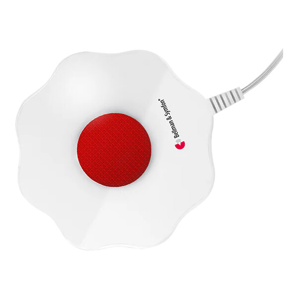 A white egg-shaped Bellman & Symfon Alarm Clock Pro with a red circle on top.