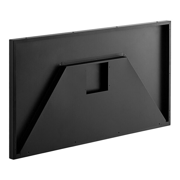 A black rectangular front cover panel with a hole.