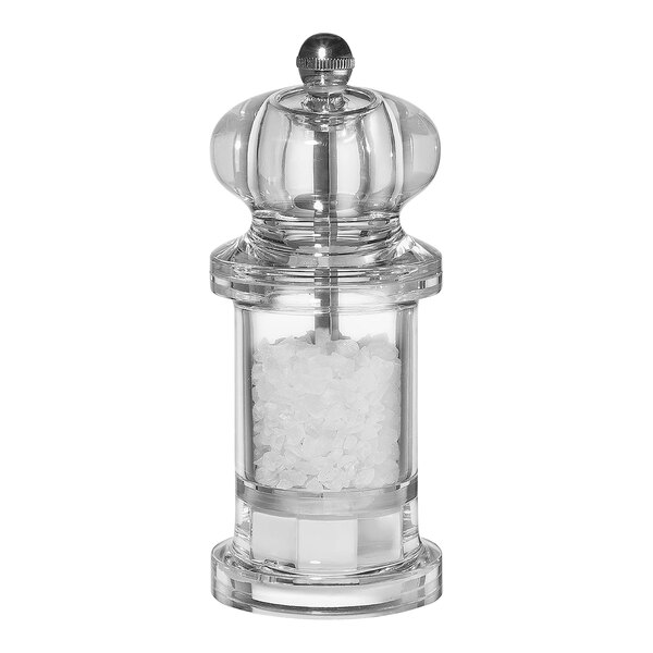 A white Kuchenprofi salt mill with a metal handle.