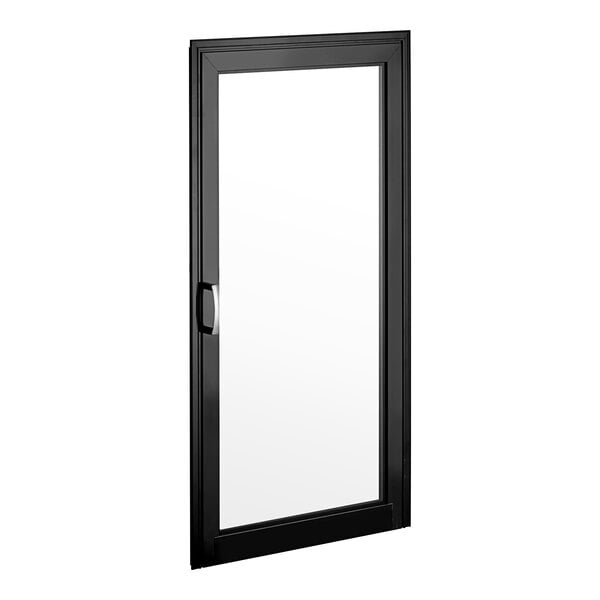 A black rectangular glass door for an Avantco bakery display case.