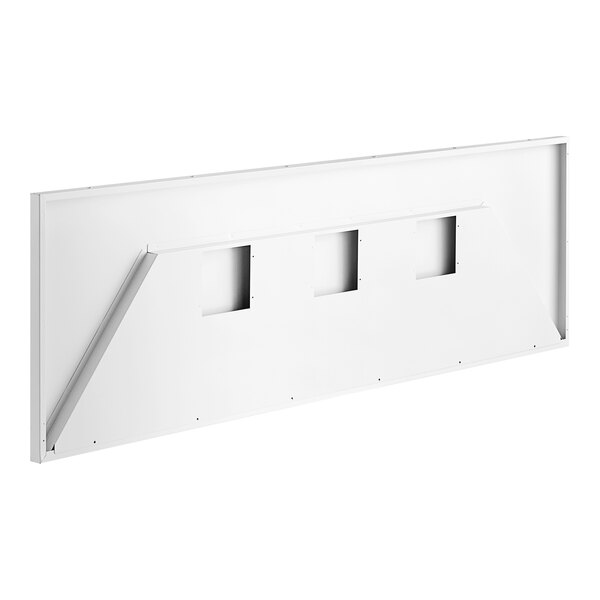 A white rectangular front cover panel with four windows.