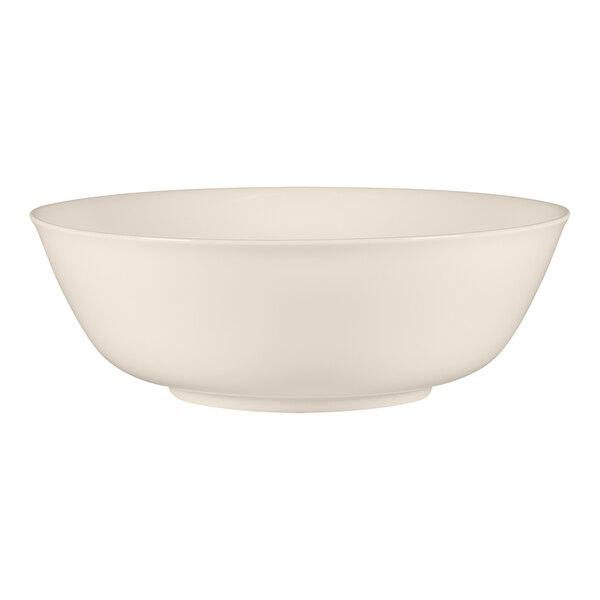 A RAK Porcelain white bone china noodle bowl with a white rim.