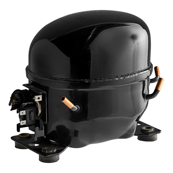 An Avantco air compressor with black and silver parts.