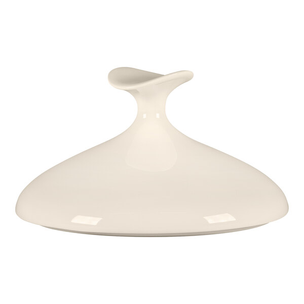 A white ceramic RAK Porcelain deep plate cover with a curved top.