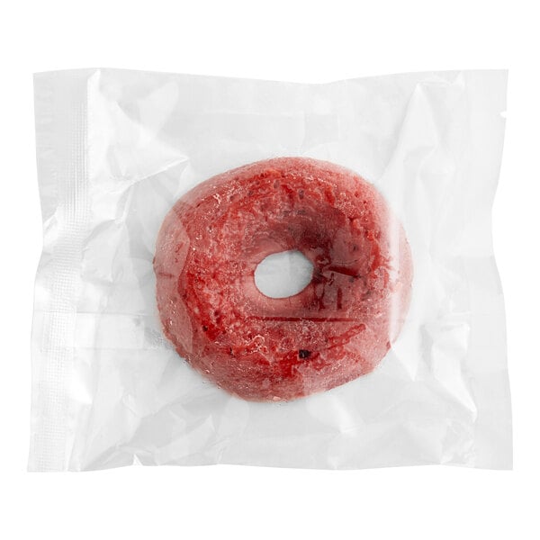 A bag of individually wrapped red velvet cake donuts.