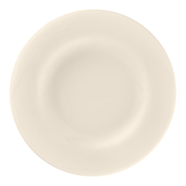 A white RAK Porcelain bone china plate with a circular rim.