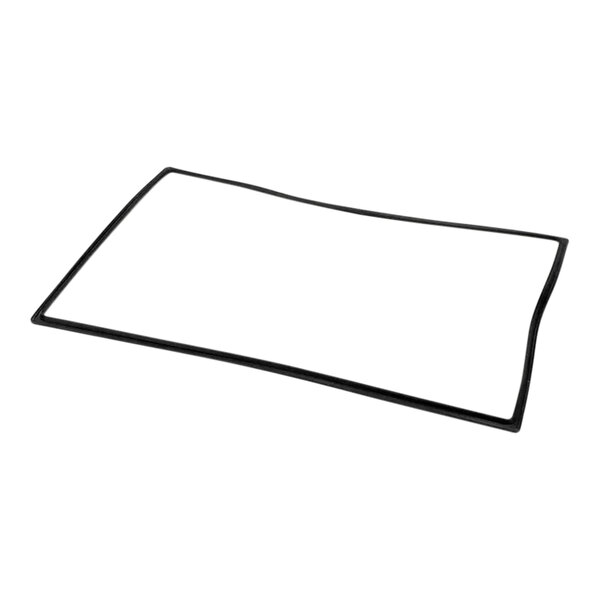 A rectangular black object with a white background.
