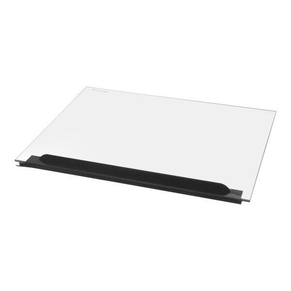 A white rectangular Vollrath glass surface with a black edge.