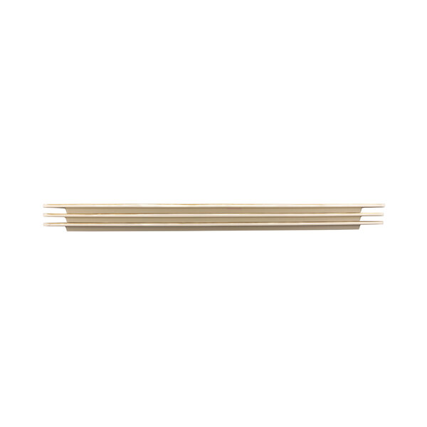 A rectangular faux bamboo melamine serving board with a white faux bamboo design.